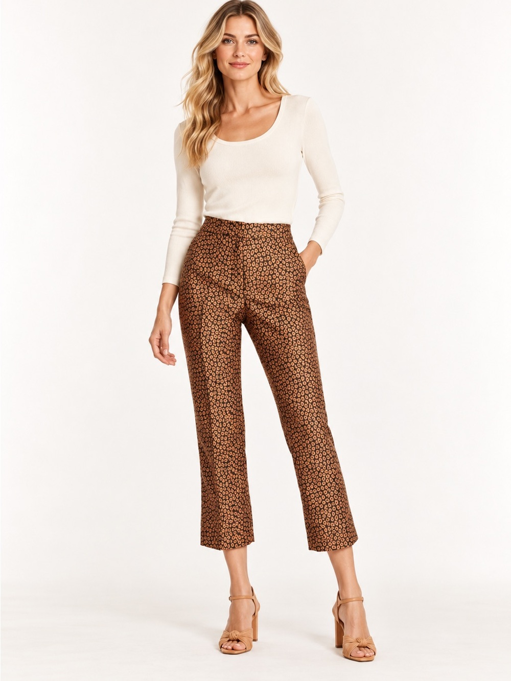 🌺 Kate Spade Flora Leopard Straight Leg Pants